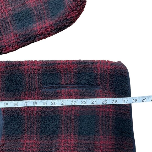 GOODFELLOW & CO JACKET MENS L HIGH PILE FLEECE FAUX FUR BLACK RED POCKETS NWT - Picture 8 of 9